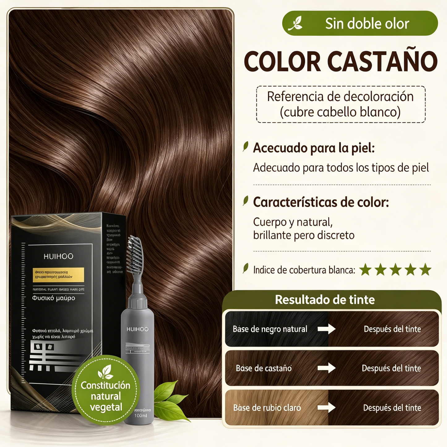 ✨ ¡50% DE DESCUENTO POR TIEMPO LIMITADO! 🌿 Tinte capilar Herbal Comb – Fácil cobertura de canas, fórmula nutritiva ✨
