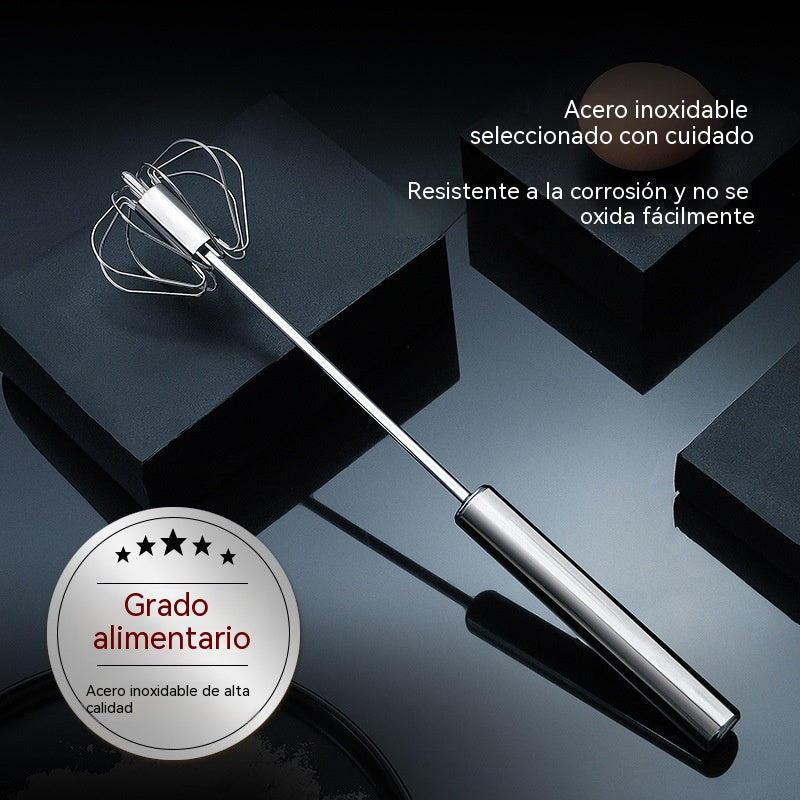 23€【 Conjunto de 2 piezas】Batidor de huevos semiautomático de acero inoxidable