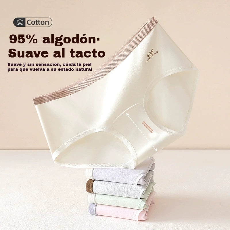 🌟【37.5-67.5KG】Braguitas triangulares antibacterianas de algodón extra largas para mujer