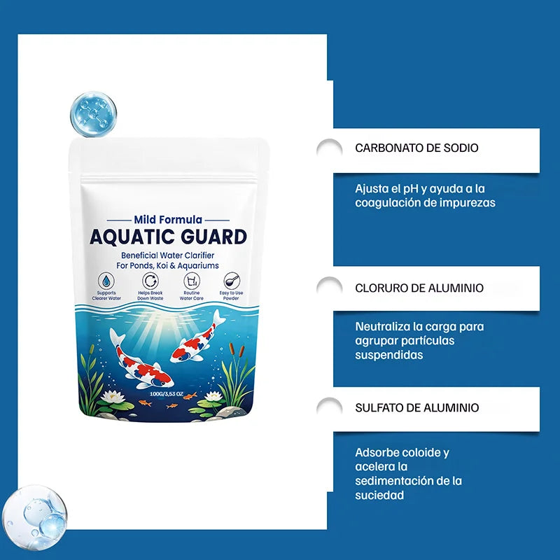 🔥Compra 1 y llévate 1 gratis💧🐠Polvo clarificante que se disuelve fácilmente, purifica el agua dejándola clara y suave; su fórmula no daña la calidad del agua.