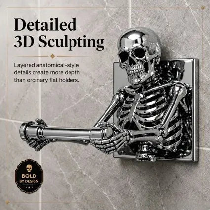 💀✨Soporte para papel higiénico con forma de esqueleto