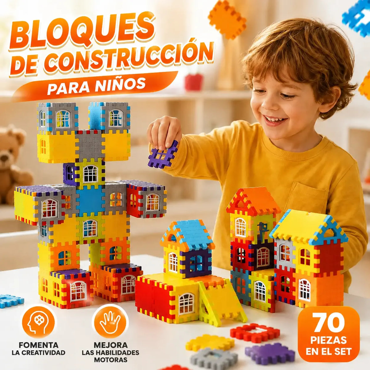 【70 piezas 24 euros】Juguetes educativos de bloques de construcción