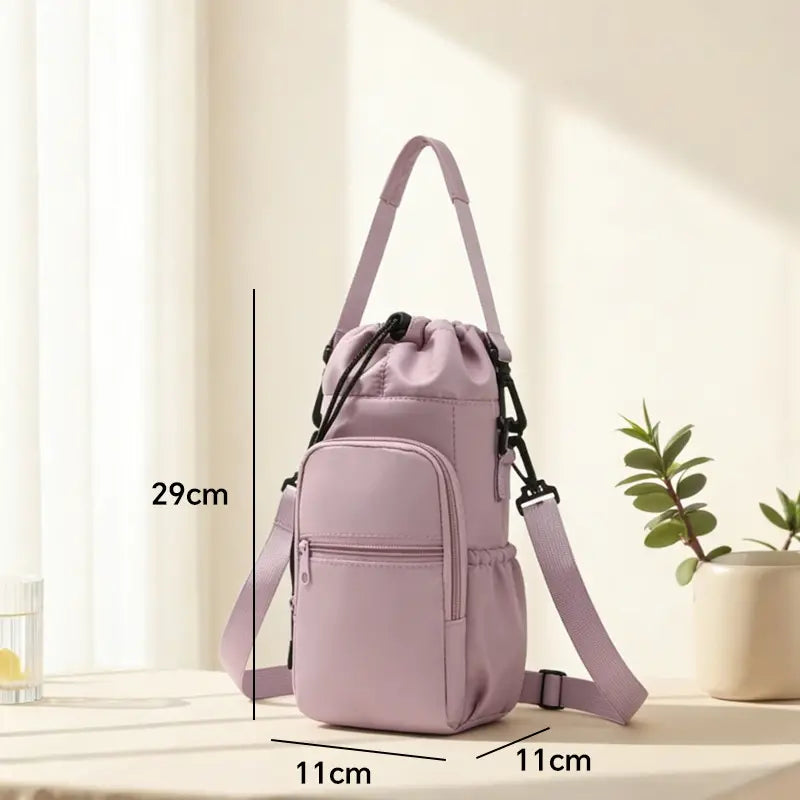 Bolsa para botella de agua con bolsillos para el teléfono