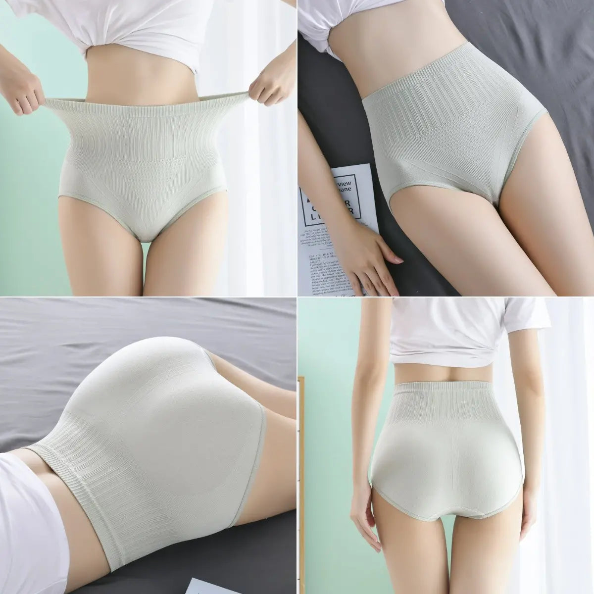 ✨Último día con 50 % de descuento: 🔥7 piezas【M-XL】bragas antibacterianas impermeables de cintura alta
