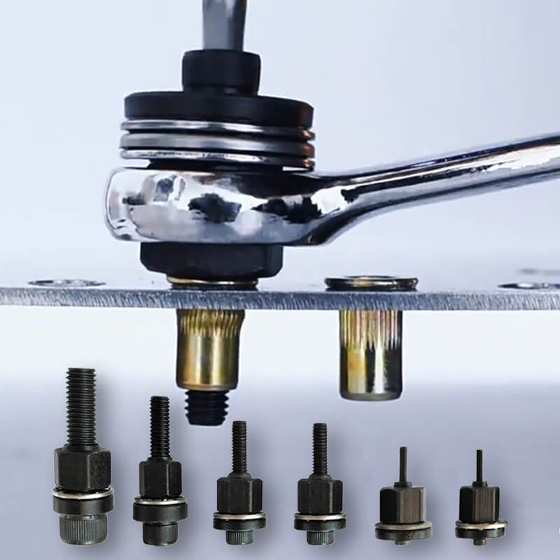 ⚙️ Cabezal de remachadora y tapa protectora del inserto roscado: componentes de precisión para la tecnología de unión.