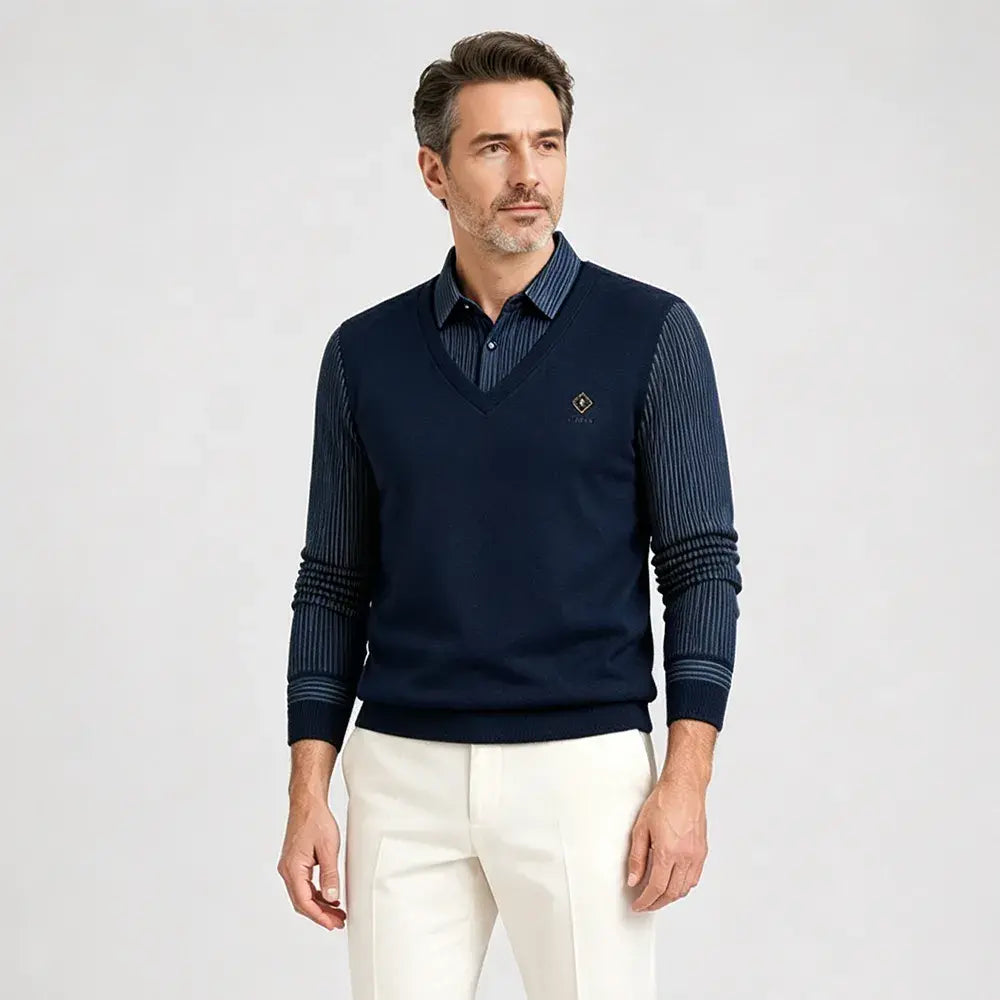 👔Razprodaja ob koncu leta🔥【M-4XL】Moški dvodelni komplet iz vrhunskega kašmirja, topel in vsestranski.