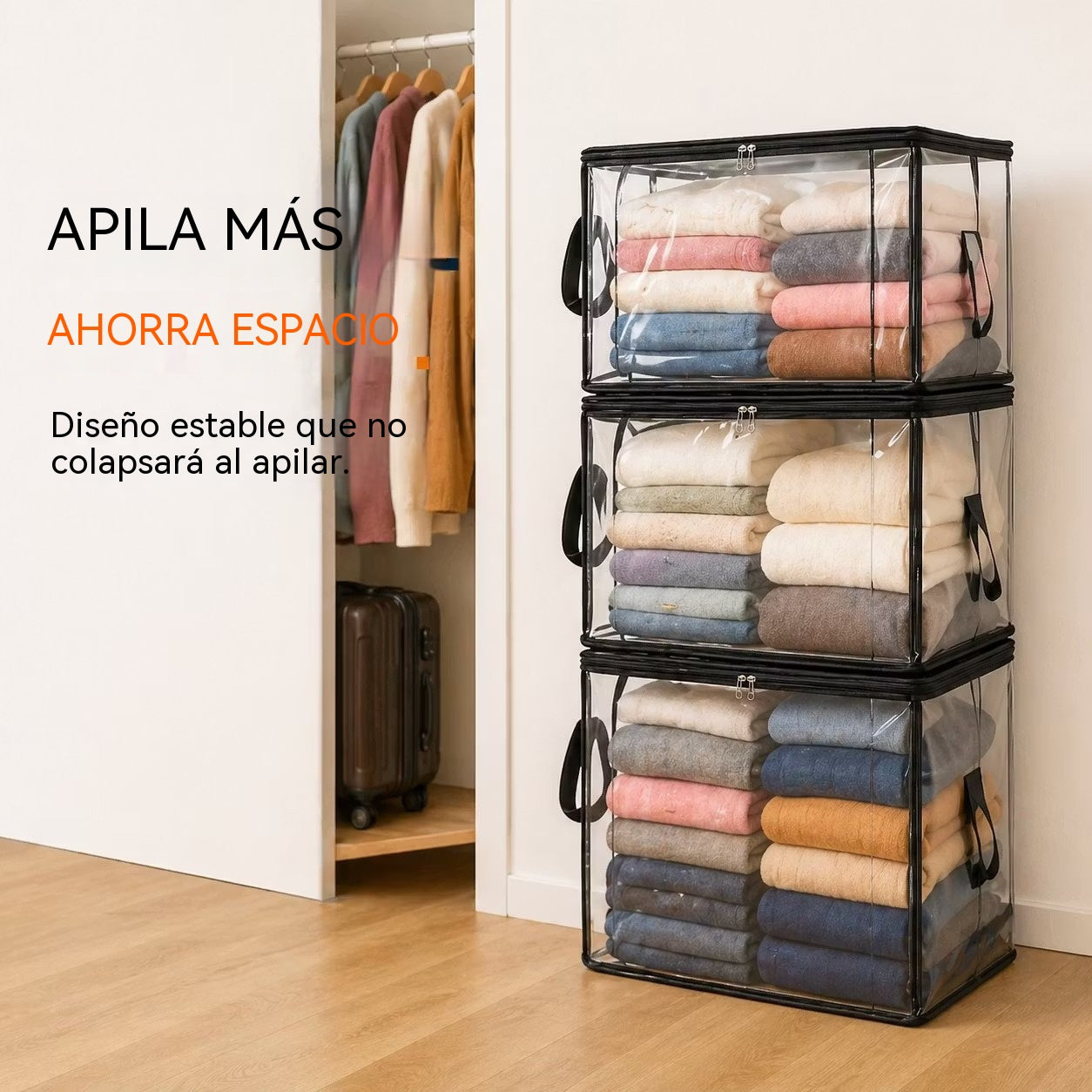 🔥50%OFF📦Bolsa de almacenamiento de plástico transparente, grande, resistente y gruesa para ropa, mudanzas y almacenamiento