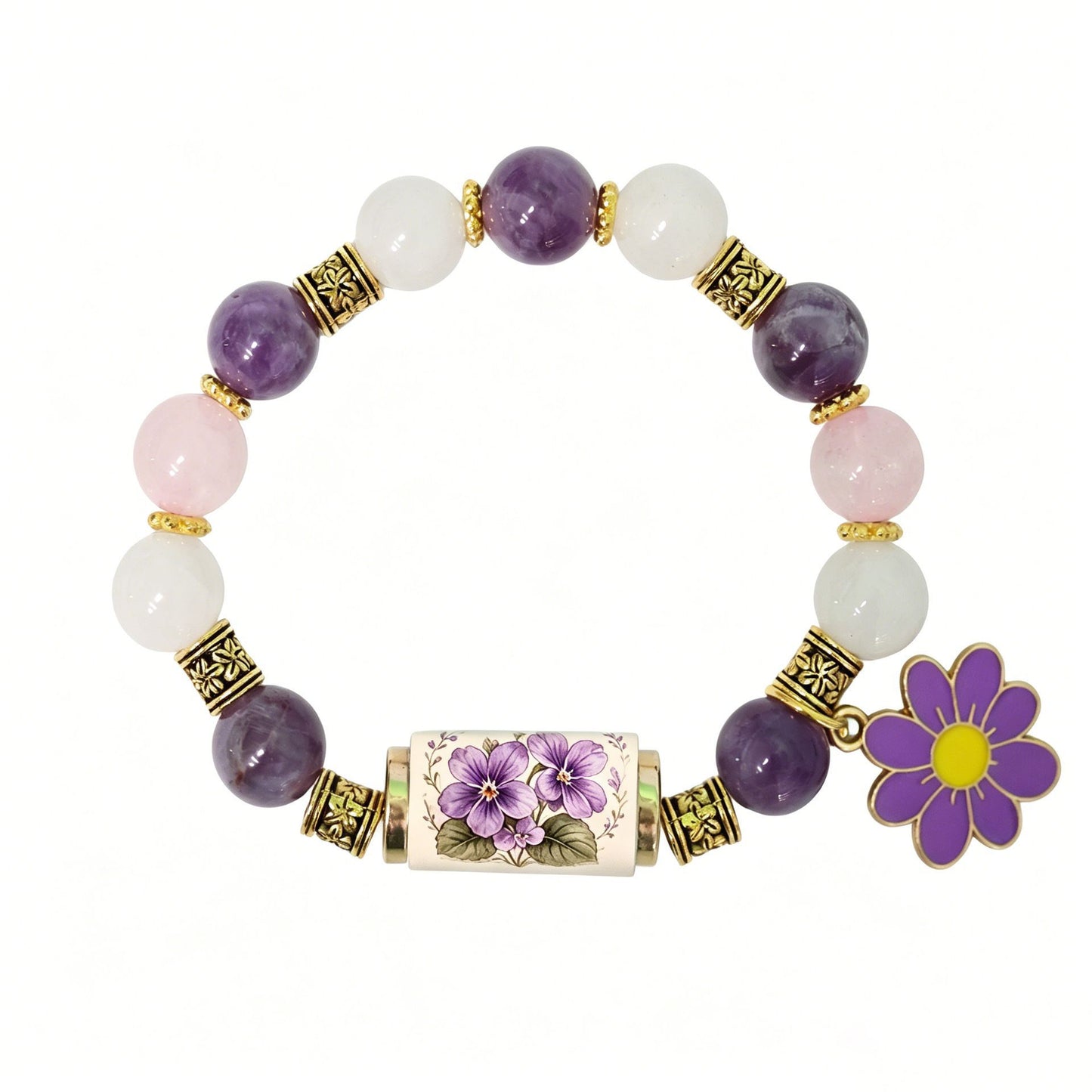 š„ćCompra 1 y llĆ©vate 1 gratisćšāØPulsera de flores de cumpleaƱos de diciembre con colgante de rosa en forma de gota de aceite de aleación y pulsera de calcedoniašø