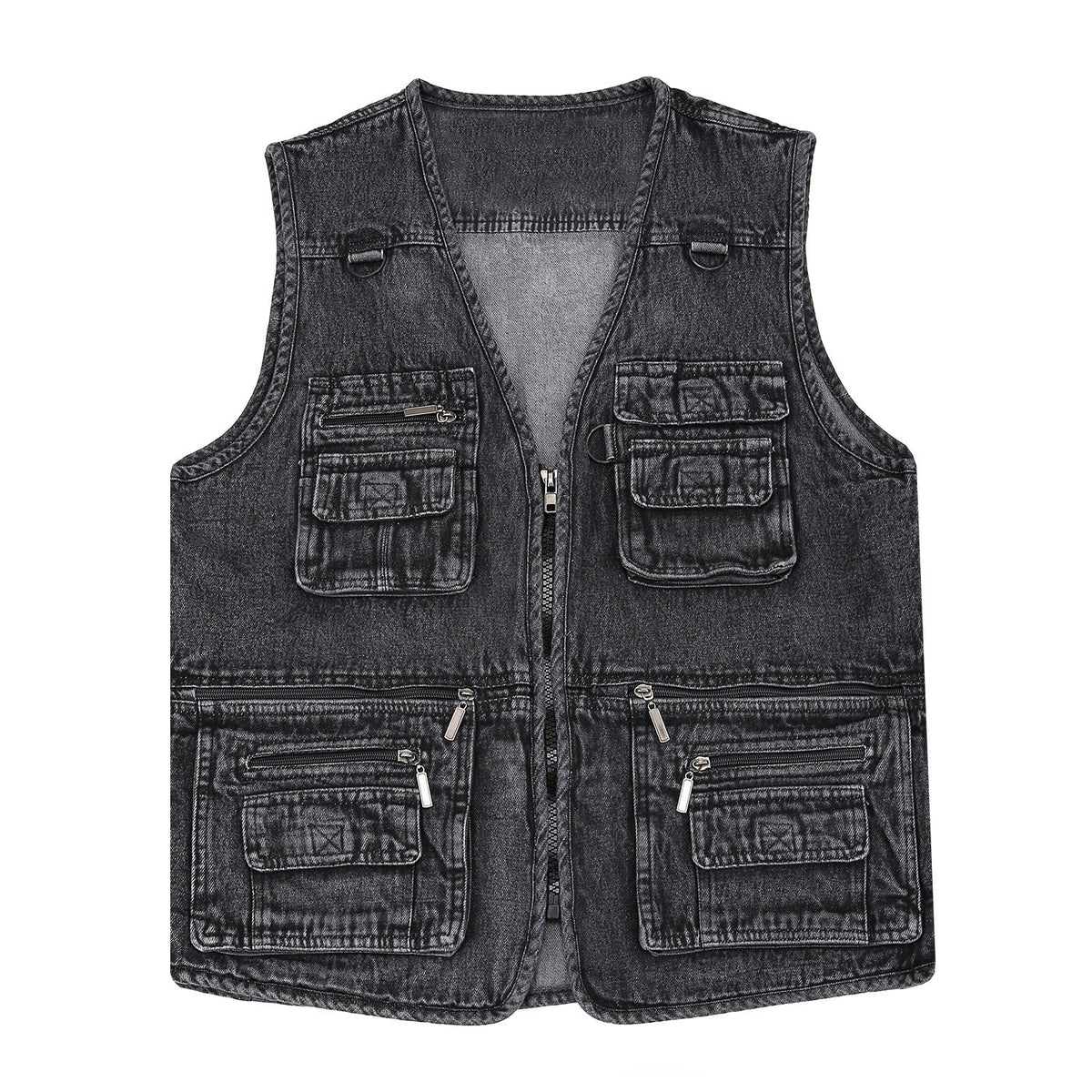 【XL-7XL】2026 Chaleco vaquero multibolsillos para hombr-【50-125kg】