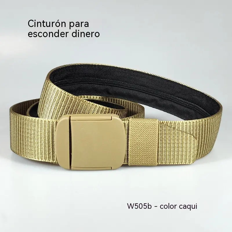 🔥【Longitud: 130 cm】Cinturón de viaje táctico con bolsillo oculto para dinero