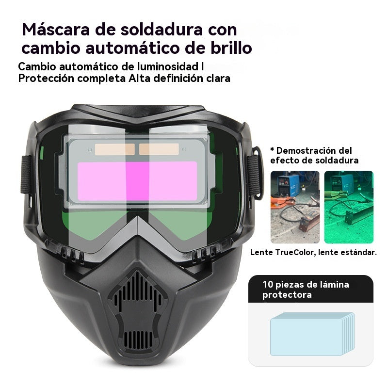 😎Casco de soldadura totalmente automático con cambio de luz y máscara protectora montada en la cabeza para soldadores