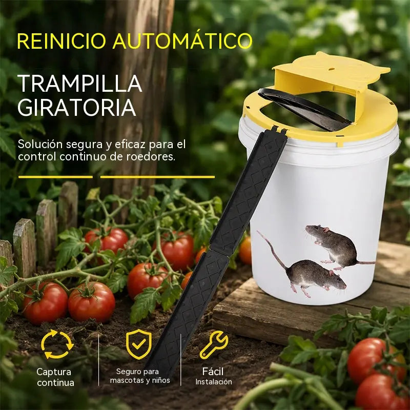 Trampa para ratones con tapa basculante y reinicio automático