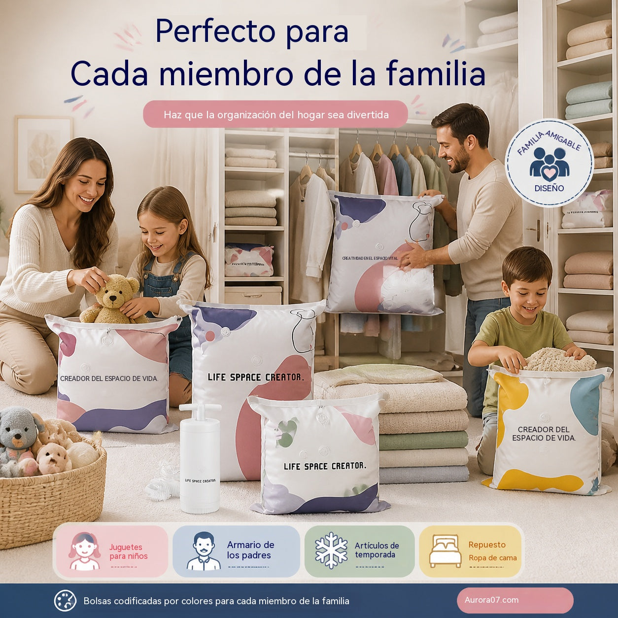 🧳【Juego de 5 piezas】💨 Bolsa de almacenamiento al vacío grande y compresible: no requiere bomba, es a prueba de fugas e ideal para ahorrar espacio en maletas y en casa ✈️