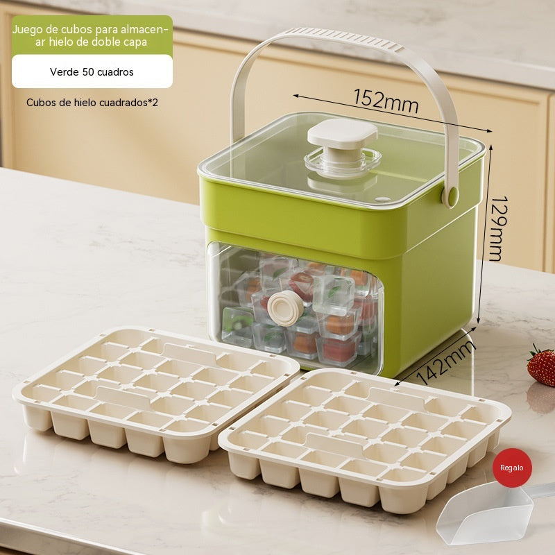❄️【50% de descuento】Máquina de hielo portátil | Incluye pala para hielo – Hace hielo en segundos(Prepara 50 cubitos de hielo a la vez)