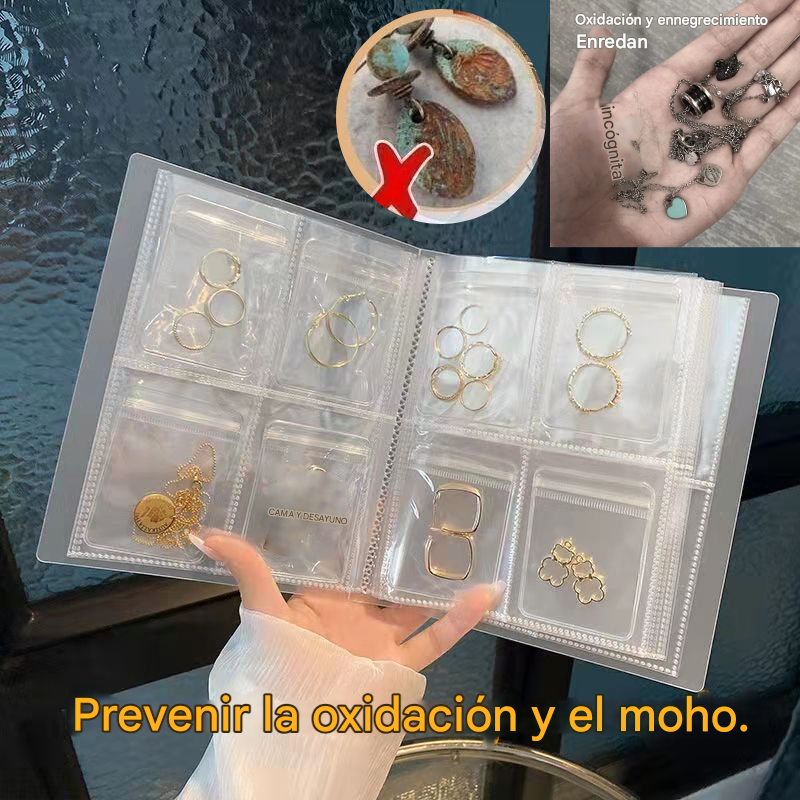 🌟Bolsa de almacenamiento de joyas a prueba de polvo, bolsa de almacenamiento de joyas portátil de PVC transparente