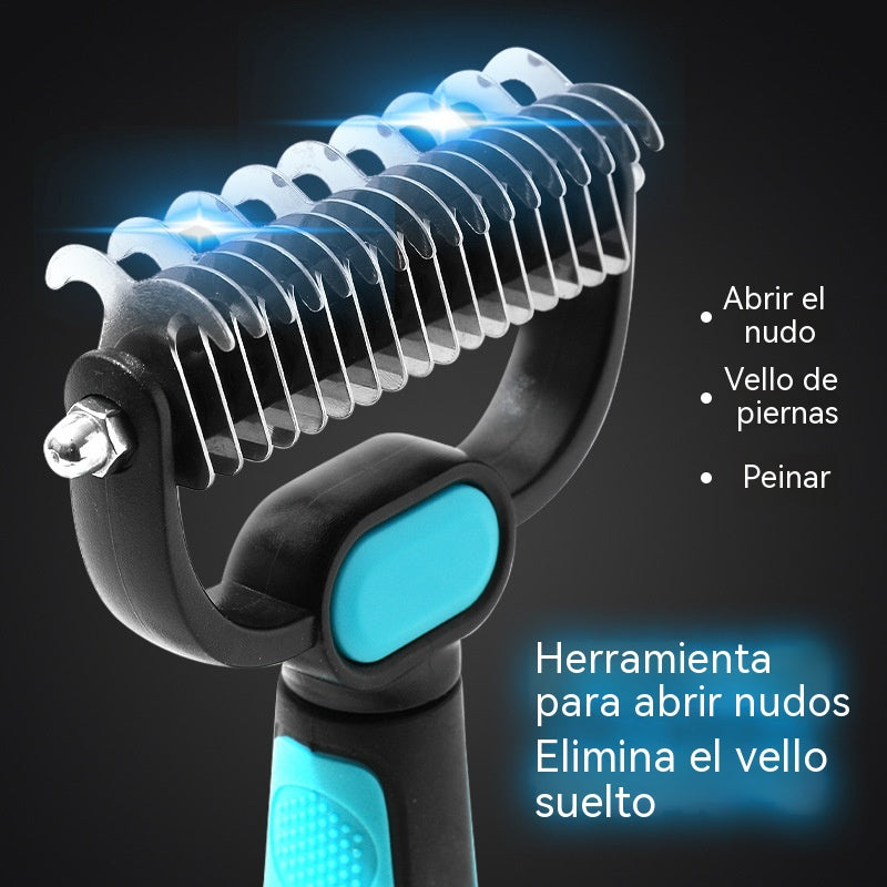 🐱🐕🐈 Peine multifuncional 3 en 1 para desenredar el pelo de mascotas, peine para eliminar el pelo de perros y gatos.