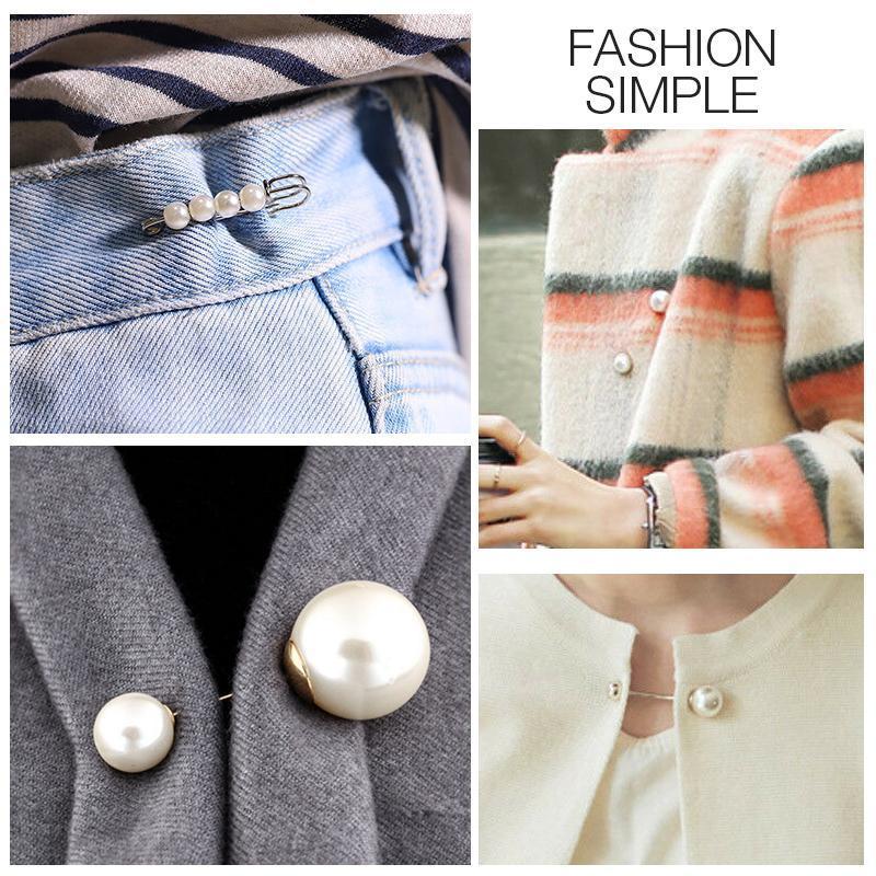 🦪【32 piezas】✨Broche de perlas para ceñir la cintura | Elegante broche de moda para cintura y escote