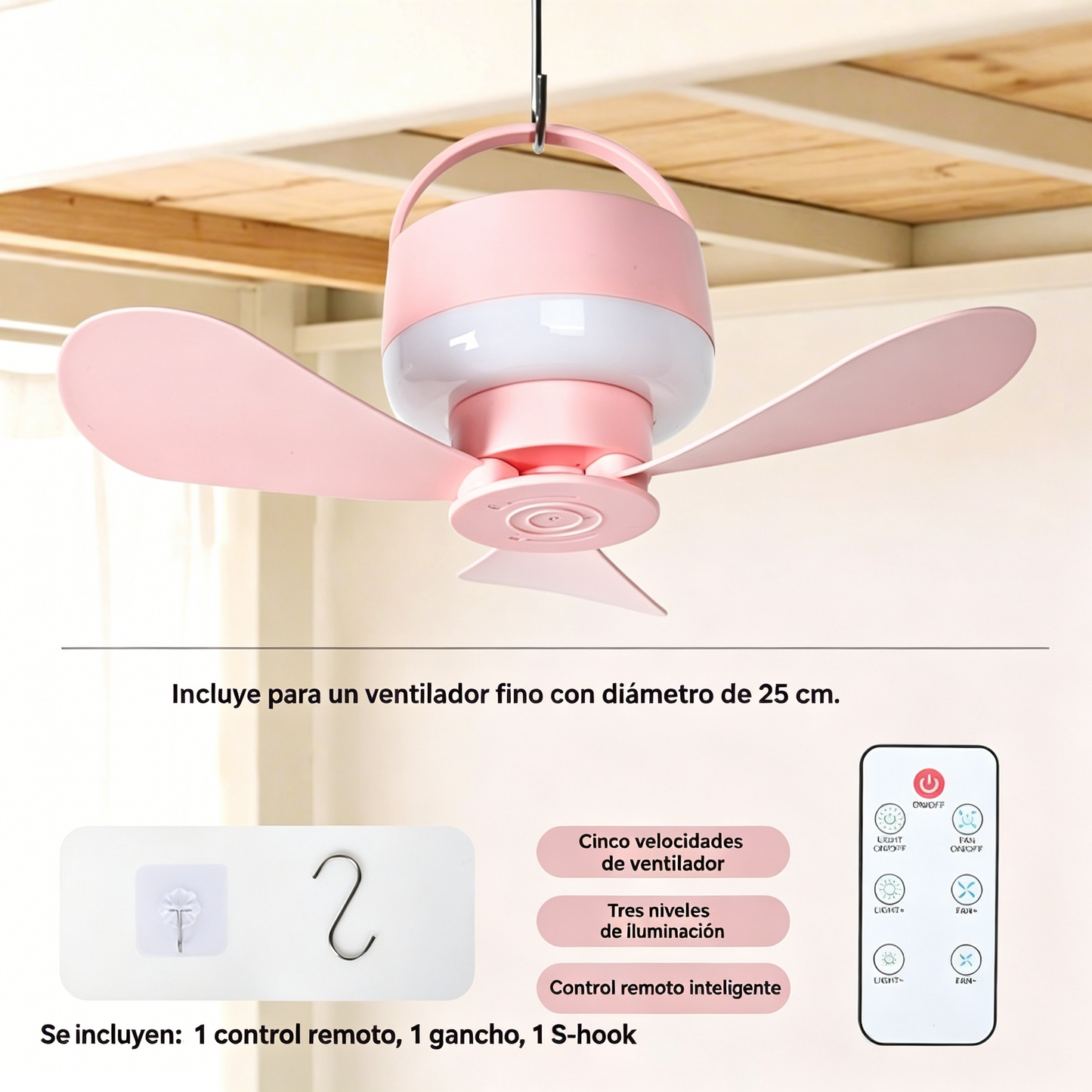 ⏰ Oferta por tiempo limitado: ¡Ventilador de techo recargable con luz LED! 🌬️✨