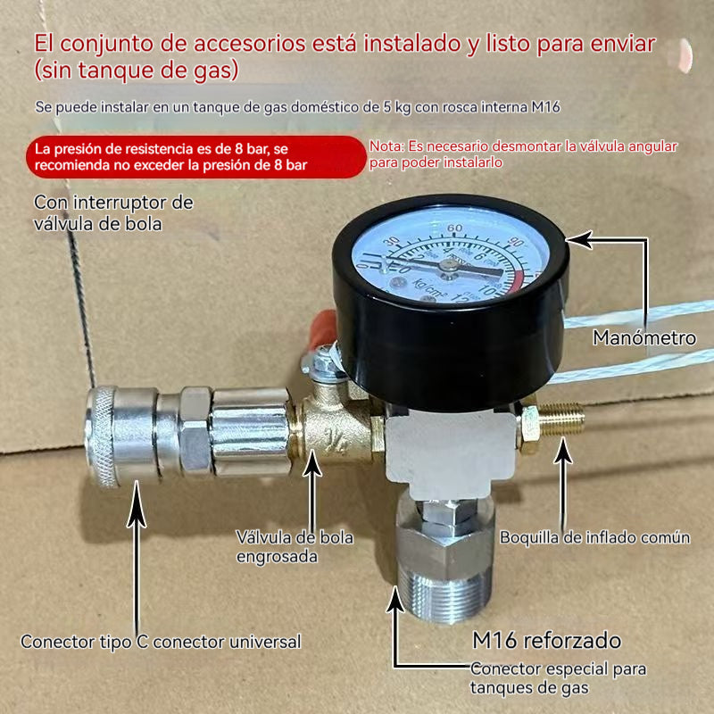 👍👍Manómetro de presión modificado para tanque de GLP. Bomba de aire y herramientas para reparación de neumáticos. Válvula miniatura para extintor de incendios de alta presión para exteriores.【Ventas mensuales: 9999+】