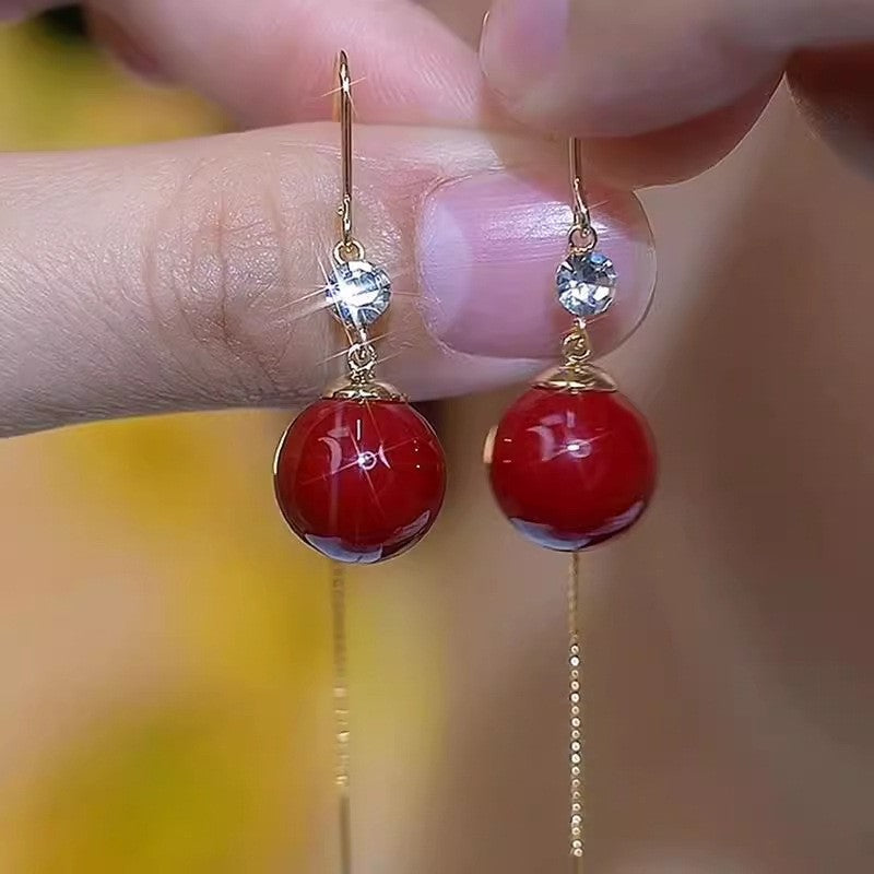🔥Compra 1 y llévate 1 gratis🔥💞Pendientes de rosa roja con tallo de cristal