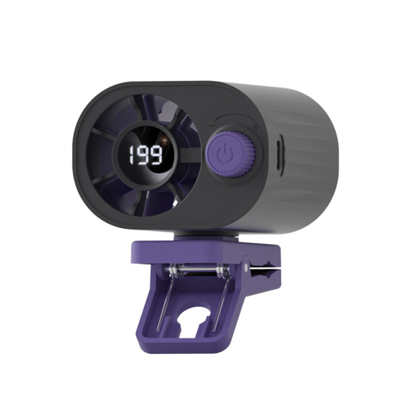🌀 Ventilador manos libres con pantalla LED, clip integrado y 199 niveles de ajuste