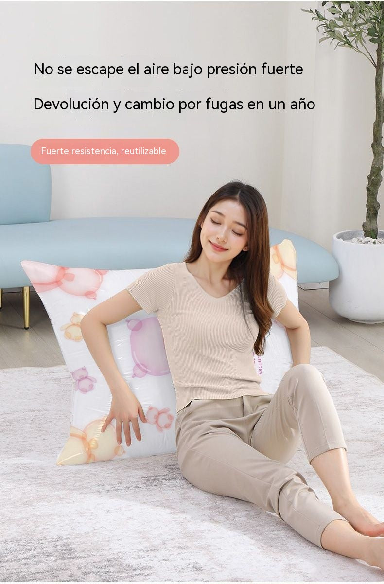 👕📦【5 piezas】Bolsas de compresión para guardar ropa, no requieren vacío, diseño reforzado.