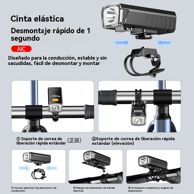 🚴♂️💡【2 piezas 25 euro】Luz LED recargable para bicicleta superbrillante,Tecnología óptica innovadora | Iluminación nítida por la noche, ¡segura incluso en días de lluvia! 🌧️✨