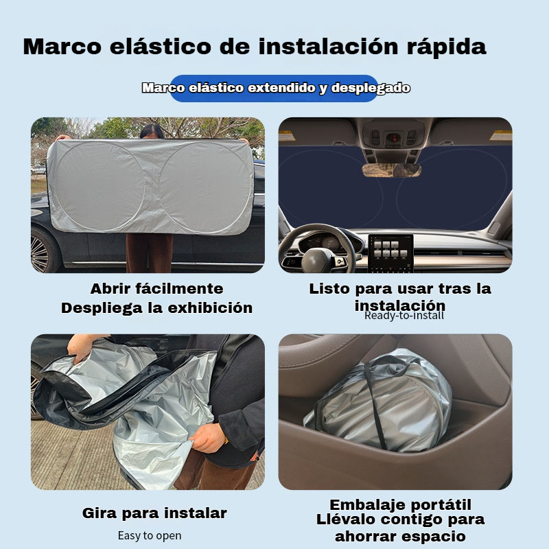 ☀️🚗Parasol plegable para parabrisas de coche con bolsa de almacenamiento