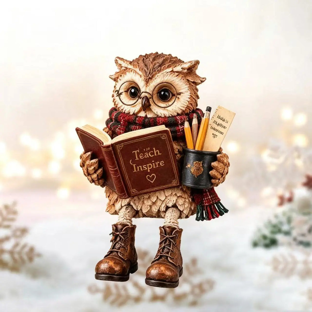 Búho decorativo – amante de los libros (para estantería)