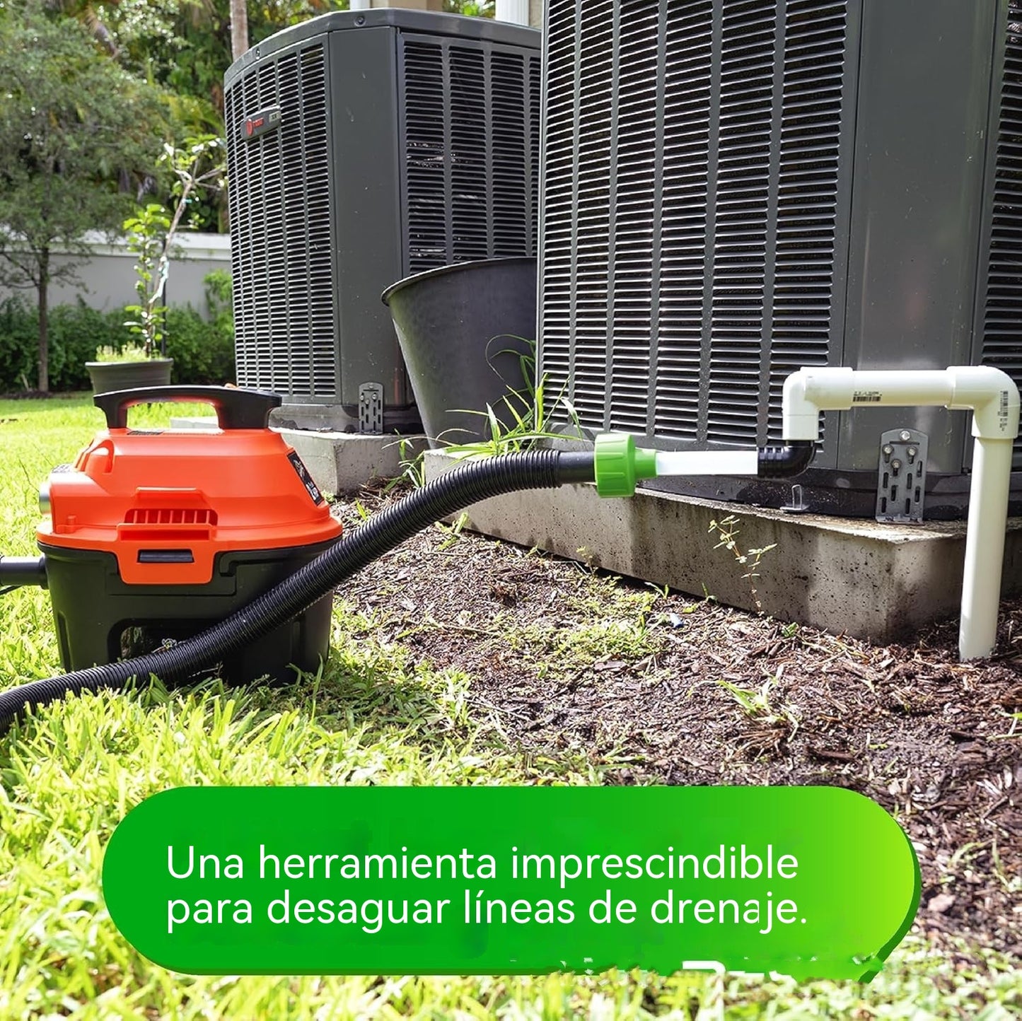 Herramienta para limpiar el tubo de desagüe del aire acondicionado, limpiador de tuberías de condensación, elimina rápidamente las obstrucciones, compatible con aspiradoras.