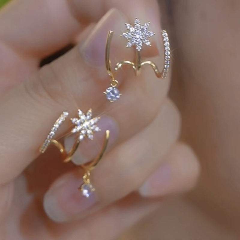🌟10 pares-🌟Pendientes de garra brillantes para mujer