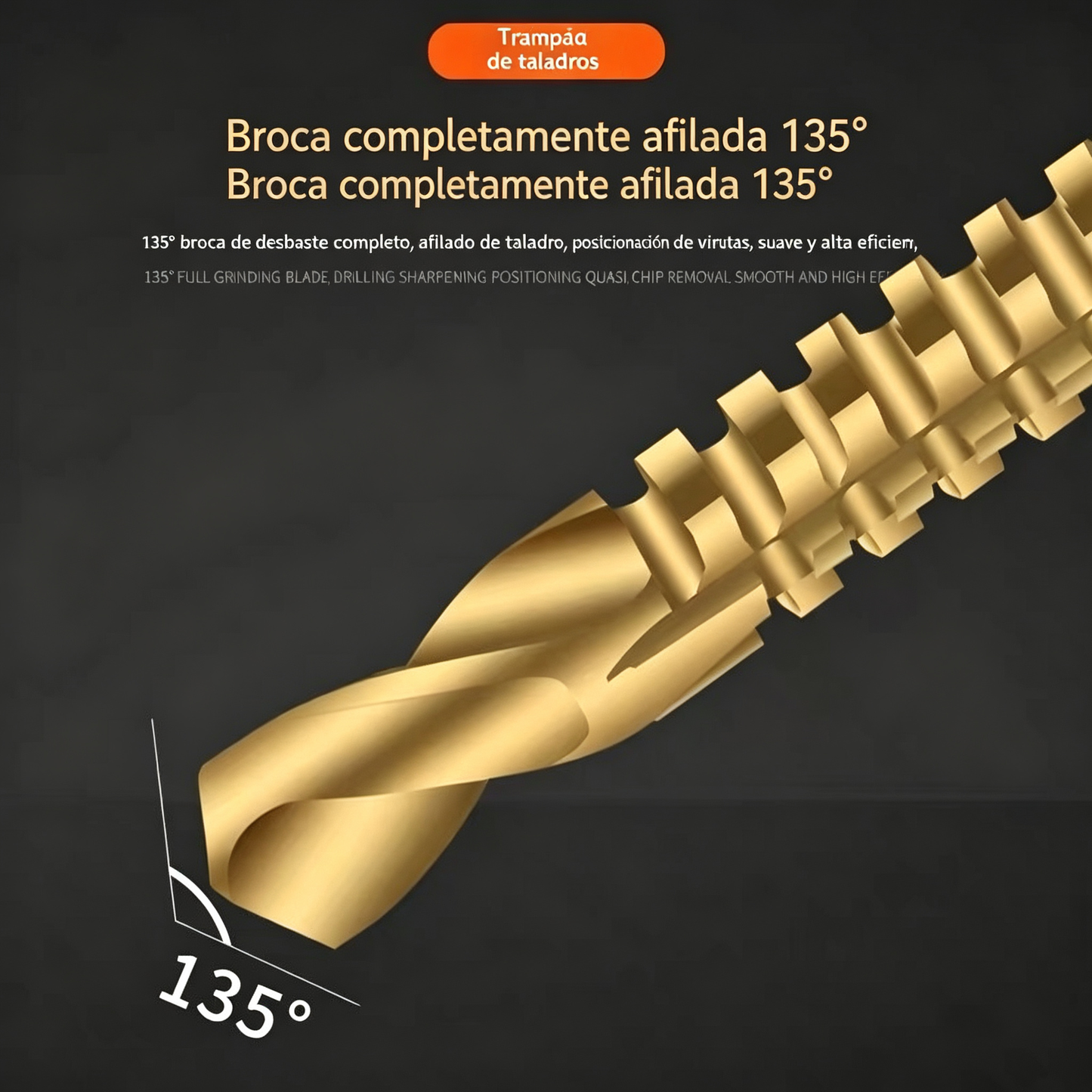 【1 juego de 6】⚙️ Juego de brocas helicoidales: fabricadas en acero de alta velocidad, recubiertas de titanio y listas para múltiples materiales 🧰