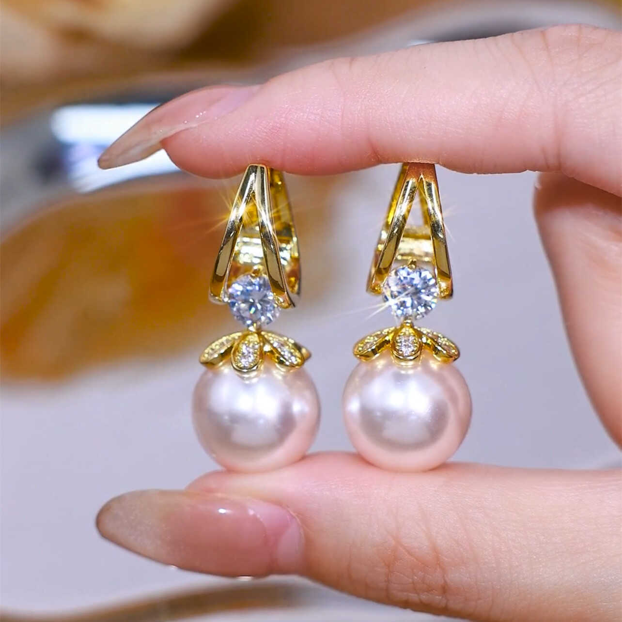 šPendientes de plata con perlas de lujo francĆ©s de nuevo estilo 2026