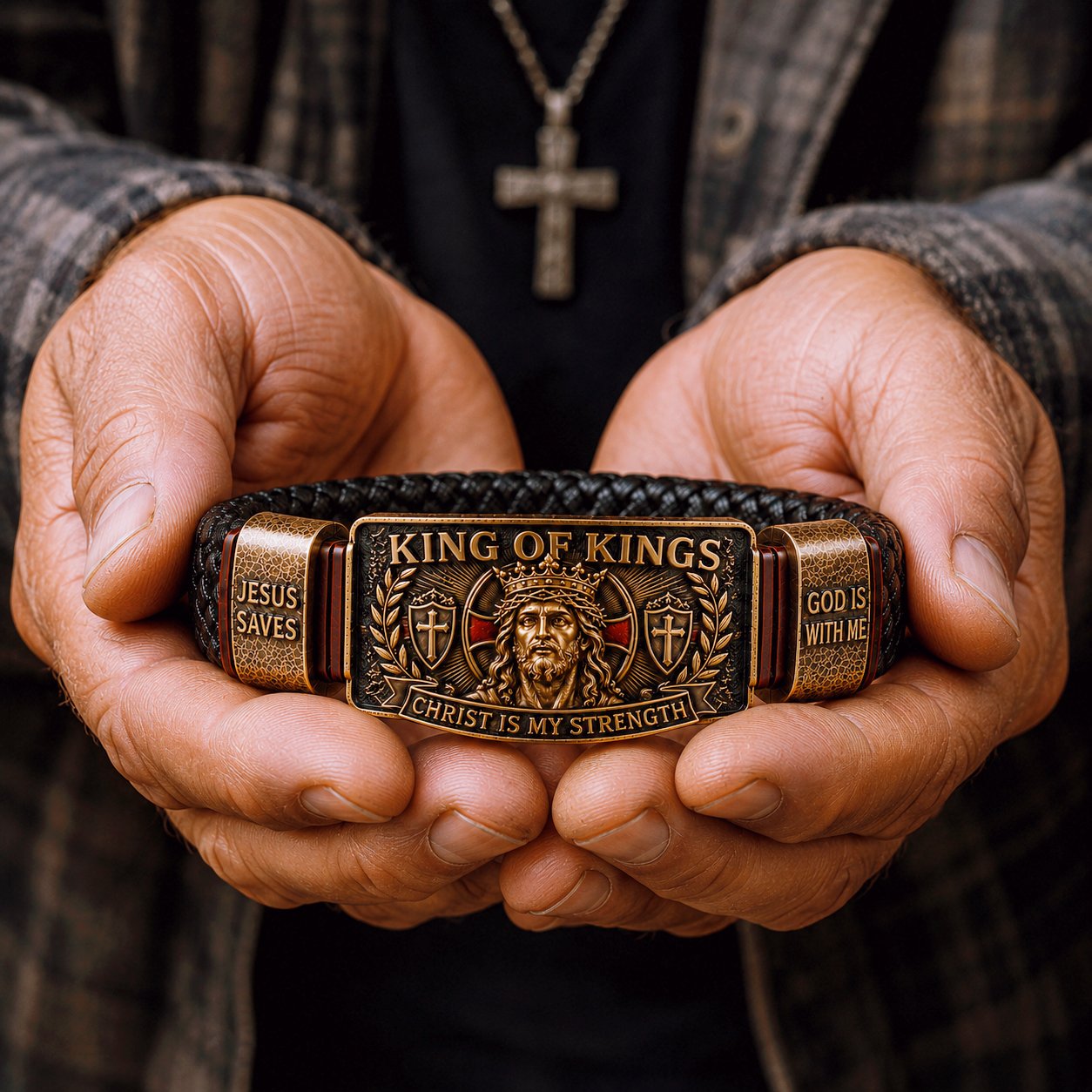 ✝️ Diez pulseras de la fe del Rey de Reyes - Pulsera cristiana ajustable - Regalo