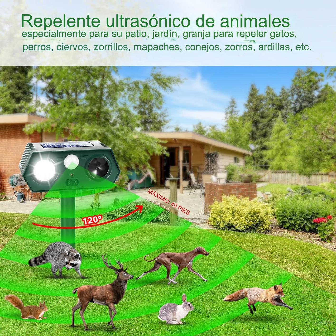 🐅🐅 Repelente ultrasónico de animales salvajes alimentado por energía solar