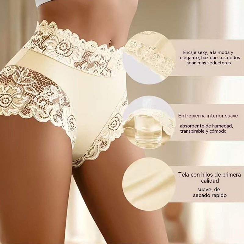 【Conjunto de 4 piezas】【S-2XL】Braguitas de encaje caladas exquisitas y populares【40-90kg】