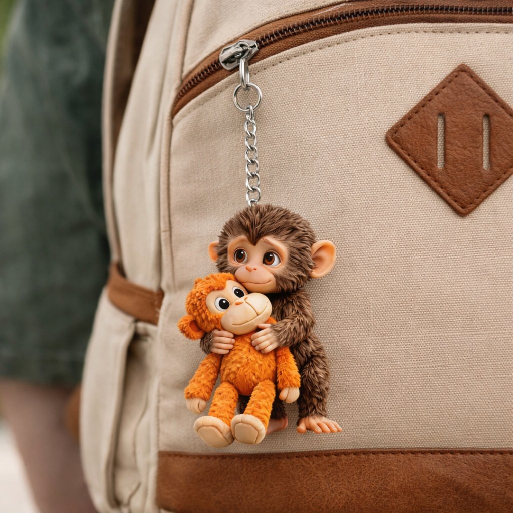 🏆🐵 Llavero de mono 3D Viral Punch 💕🎁Un regalo conmovedor para amantes de los animales, familiares, amigos y seres queridos.