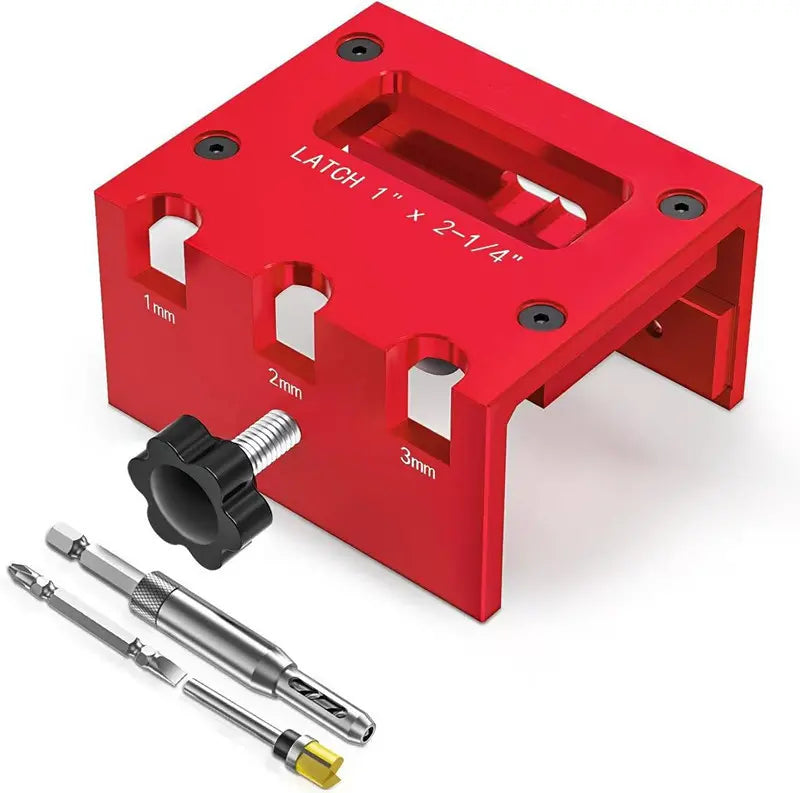 Kit de instalación de pestillo y herramienta para tallar cerraduras, apto para puertas de madera de 1-3/8" o 1-3/4" de espesor.