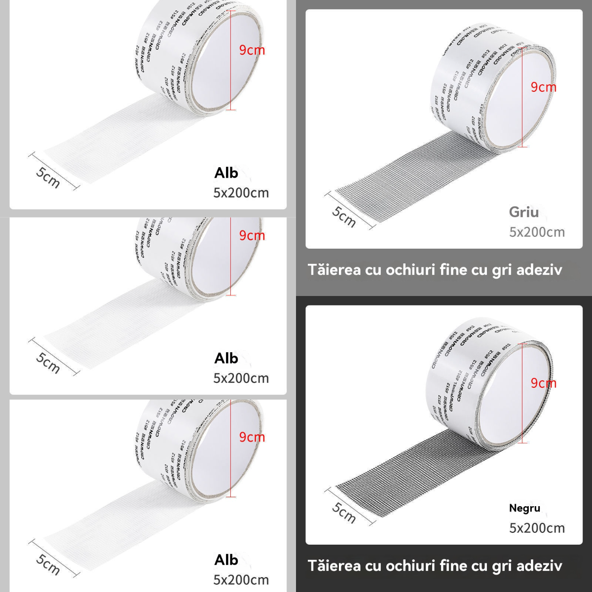 (0.5*2m)🛠️【5 piezas】✨ Cinta Reparadora para Mosquitera Invisible y Resistente al Agua