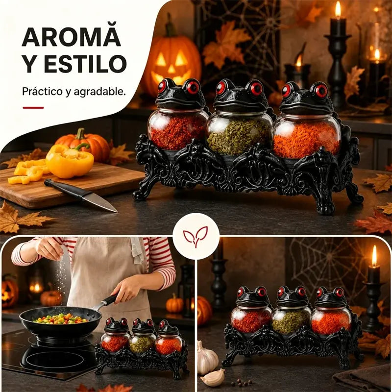 🐸✨ ¡Dale un toque único a tu cocina! | Tarro Decorativo de Rana para Especias, Dulces y Más