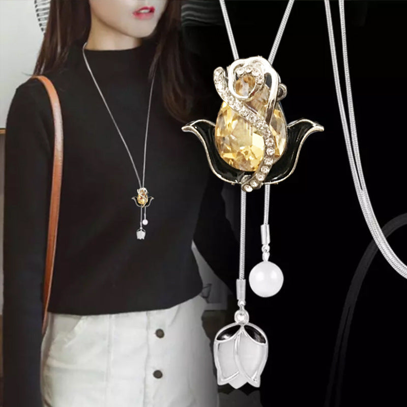 Cadena de suéter de tulipán versátil de nueva moda