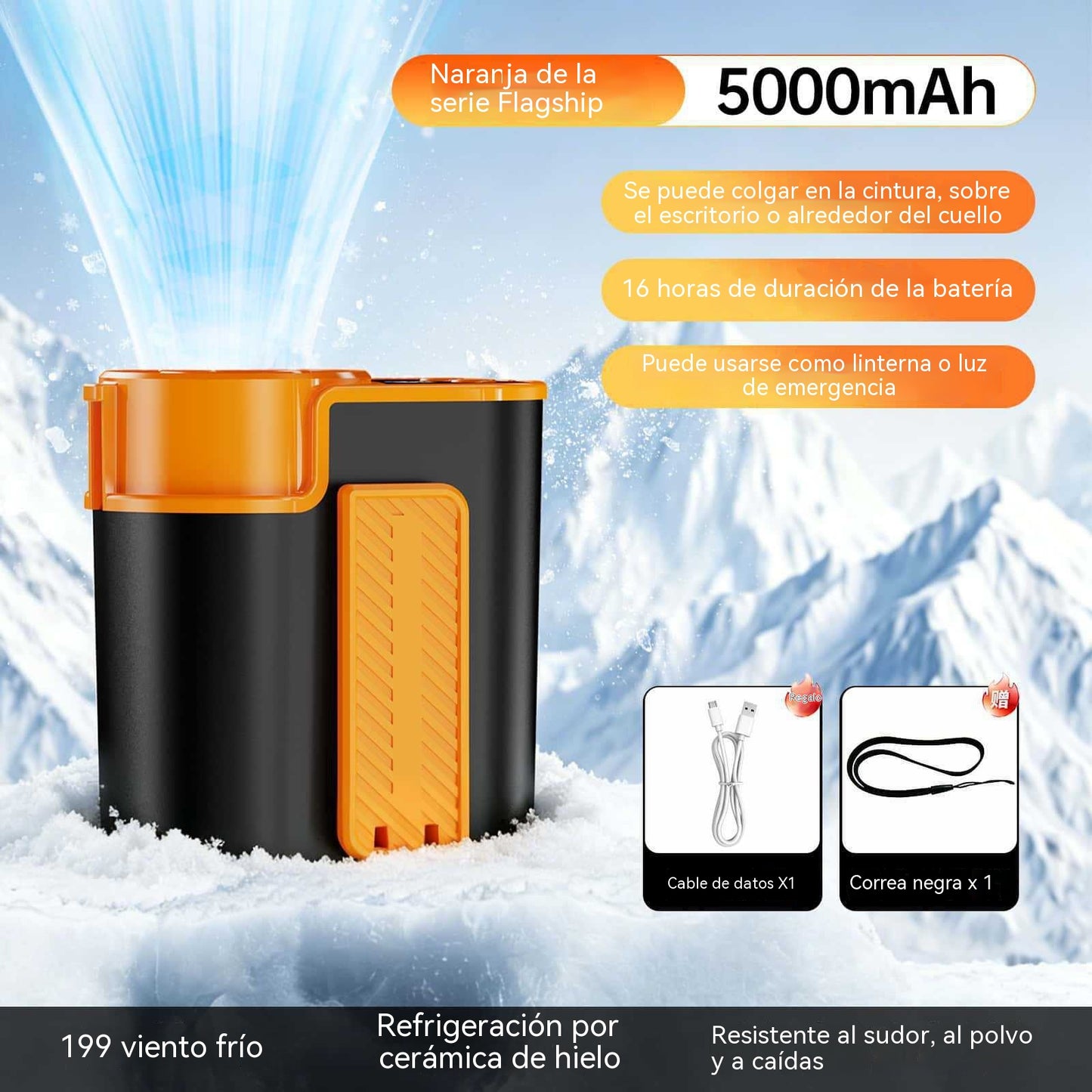 🏆50% DE DESCUENTO⏰ Ventilador personal manos libres con pantalla LED
