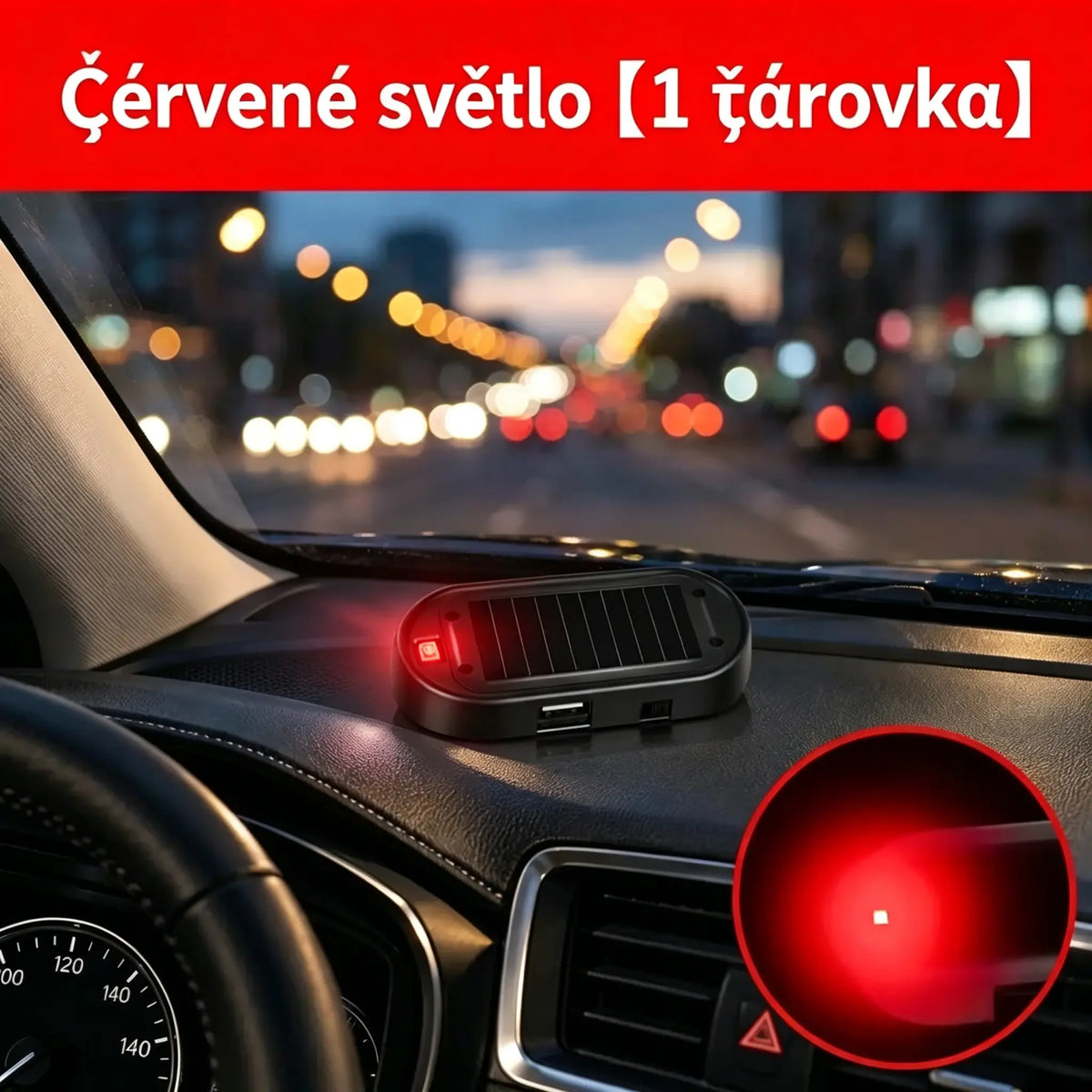 🎁4 kus 580 Kč🚗💥 Kompaktní solární LED výstražné světlo proti krádeži