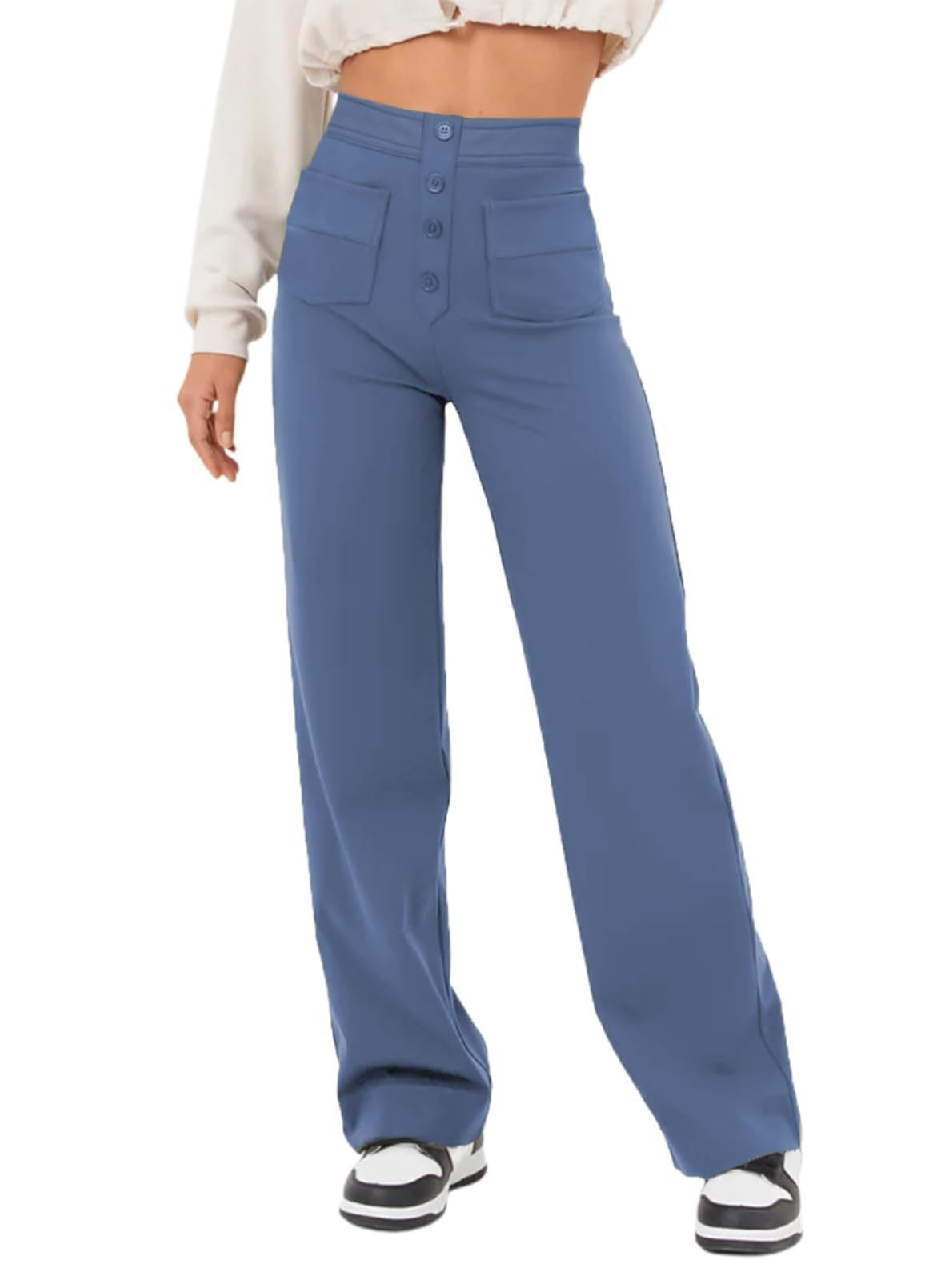【M-2XL】Pantalones rectos casuales de cintura alta para mujer, moda 2026