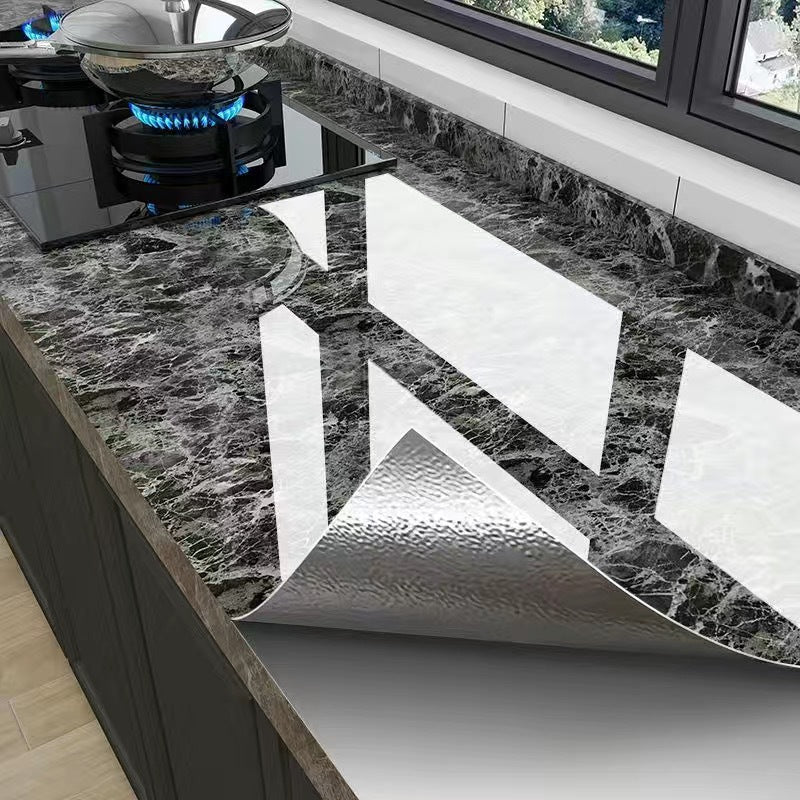 Papel pintado autoadhesivo imitación mármol: adhesivos de pared decorativos, impermeables y resistentes a la humedad, ideales para salones familiares.