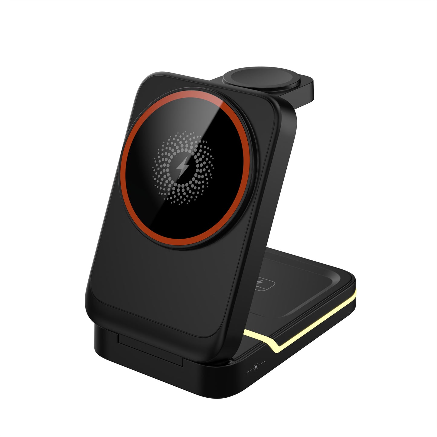 ⚡🧲 Nuevo cargador inalámbrico magnético 3 en 1 compatible con dispositivos Apple e incorpora iluminación ambiental.