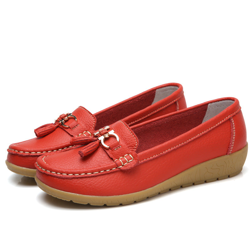 👟【35-44】Nuevos zapatos casuales de cuero genuino para mujer, moda 2026