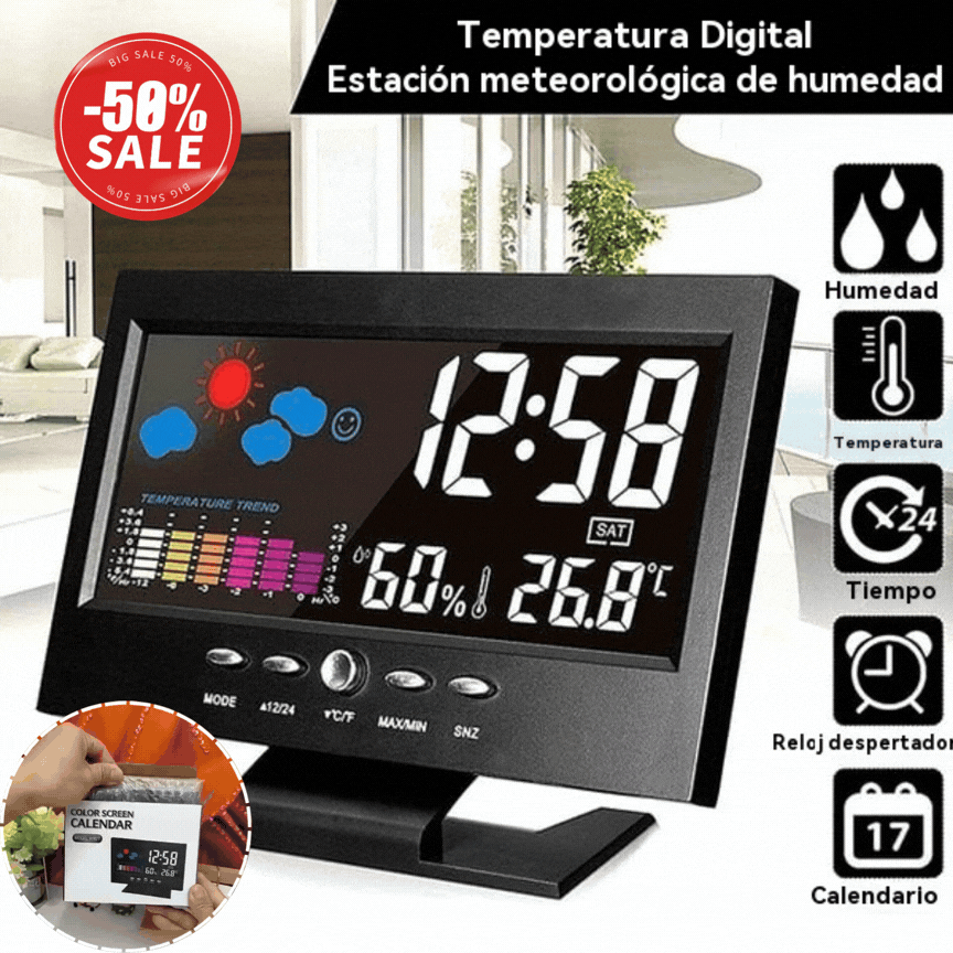 🎁Reloj meteorológico más vendido Reloj meteorológico 8082T