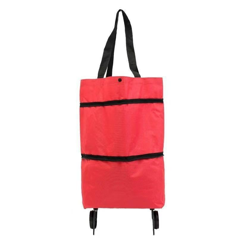 【Producto más vendido】Bolsa de compras plegable y tipo mochila 2 en 1, bolsa/carrito de compras ligero con ruedas