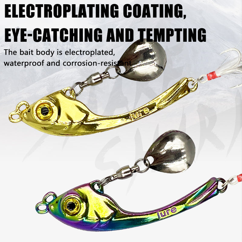 🐟🎣【5 piezas】Luya señuelo de pesca de aleación de zinc brillante, colorido y de largo alcance